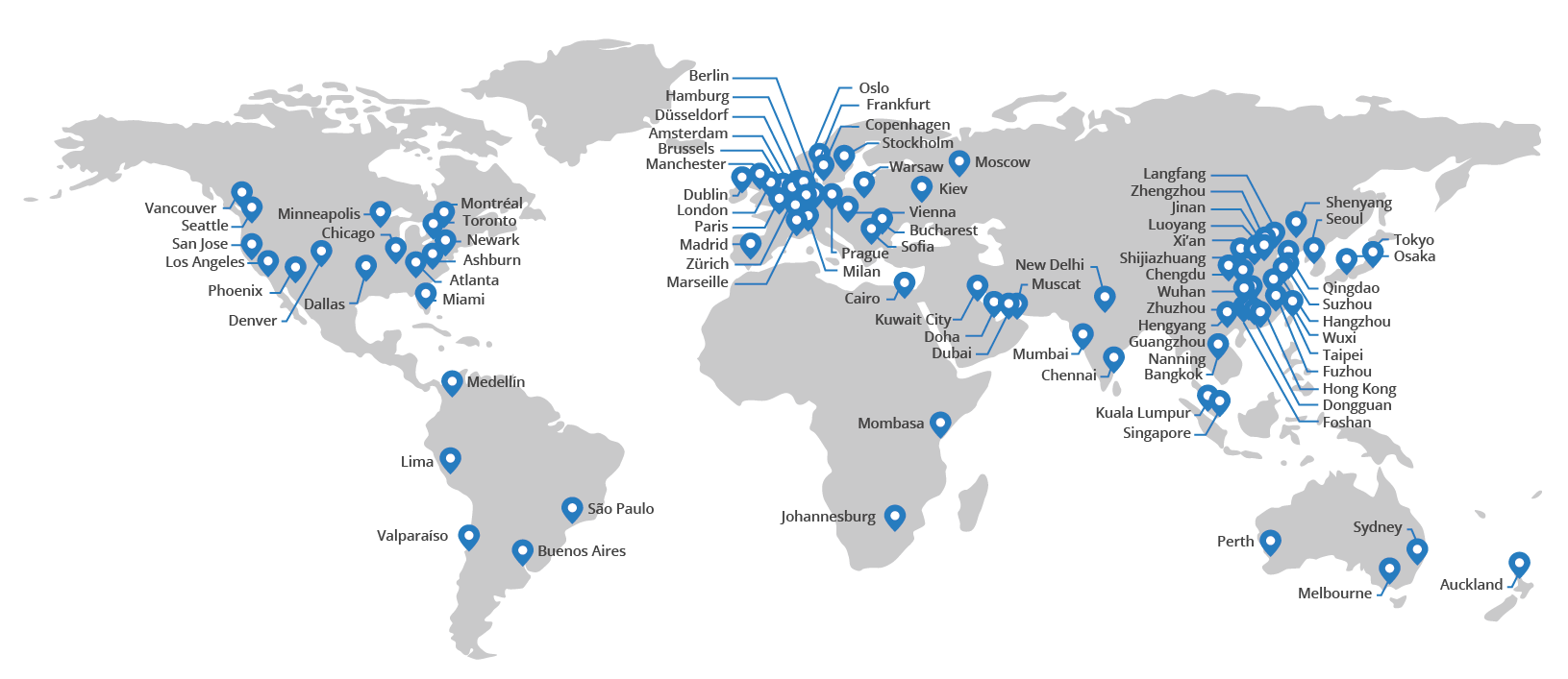 Karte des Cloudflare-Netzwerks